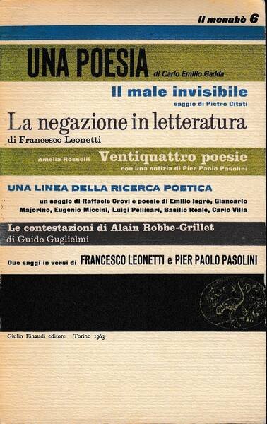 Il menabò di letteratura n.6. Una poesia di Carlo Emilio …