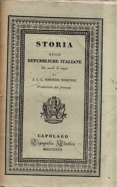 Storia delle Repubbliche Italiane dei secoli di mezzo Tomo XIV