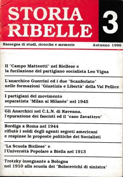 Storia ribelle 3. Rassegna di studi, ricerche e memorie | Immagine principale