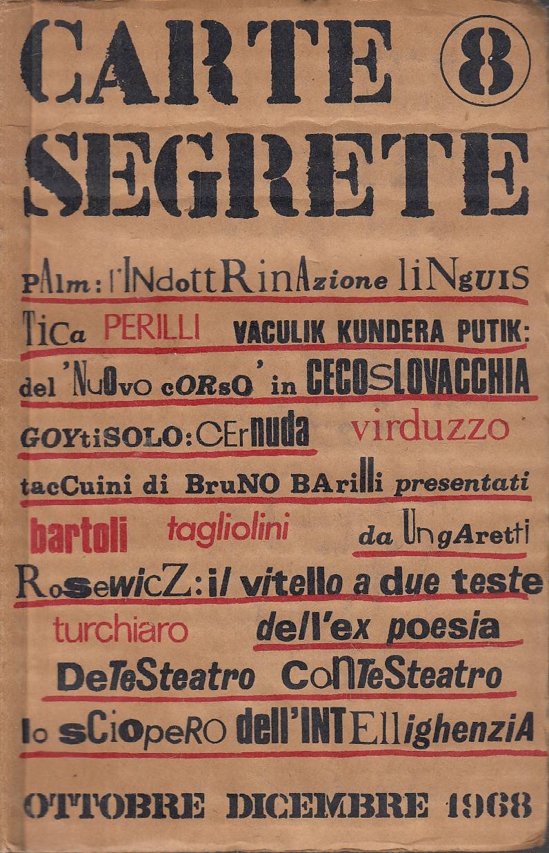 CARTE SEGRETE N. 8 Rivista trimestrale di lettere e arti