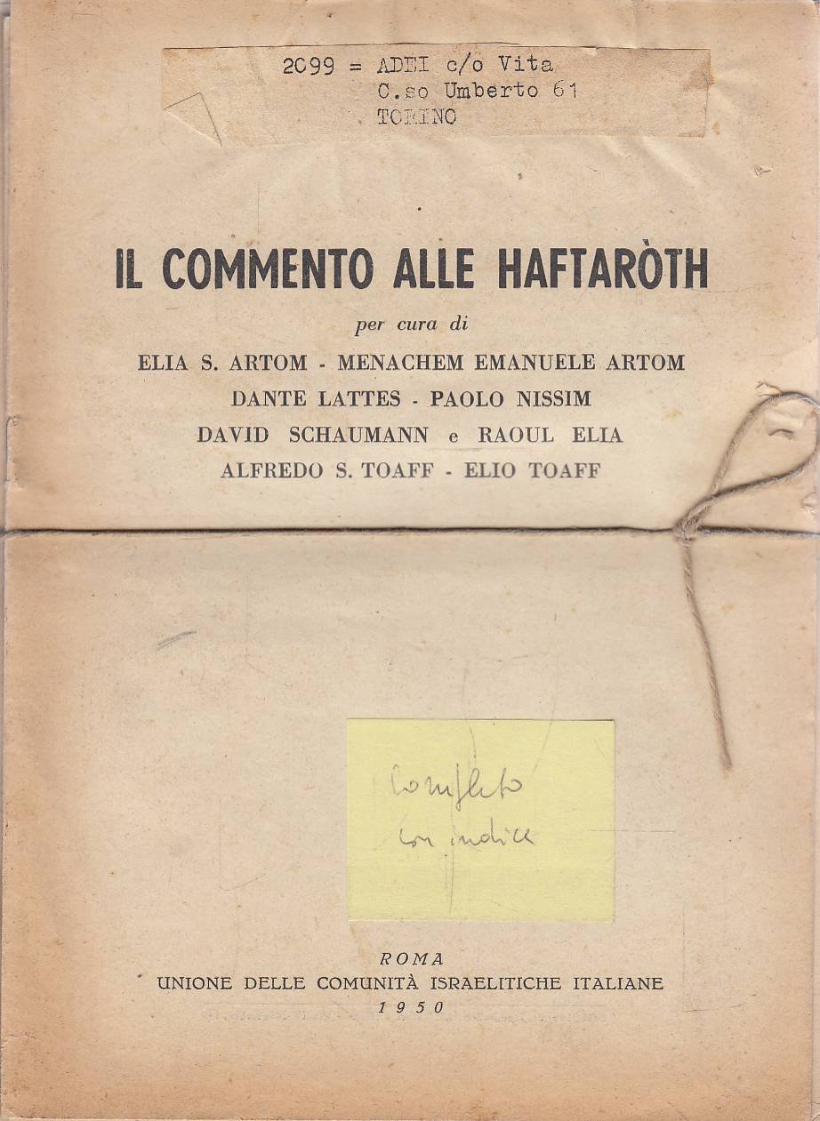 Il Commento alle Haftaròth