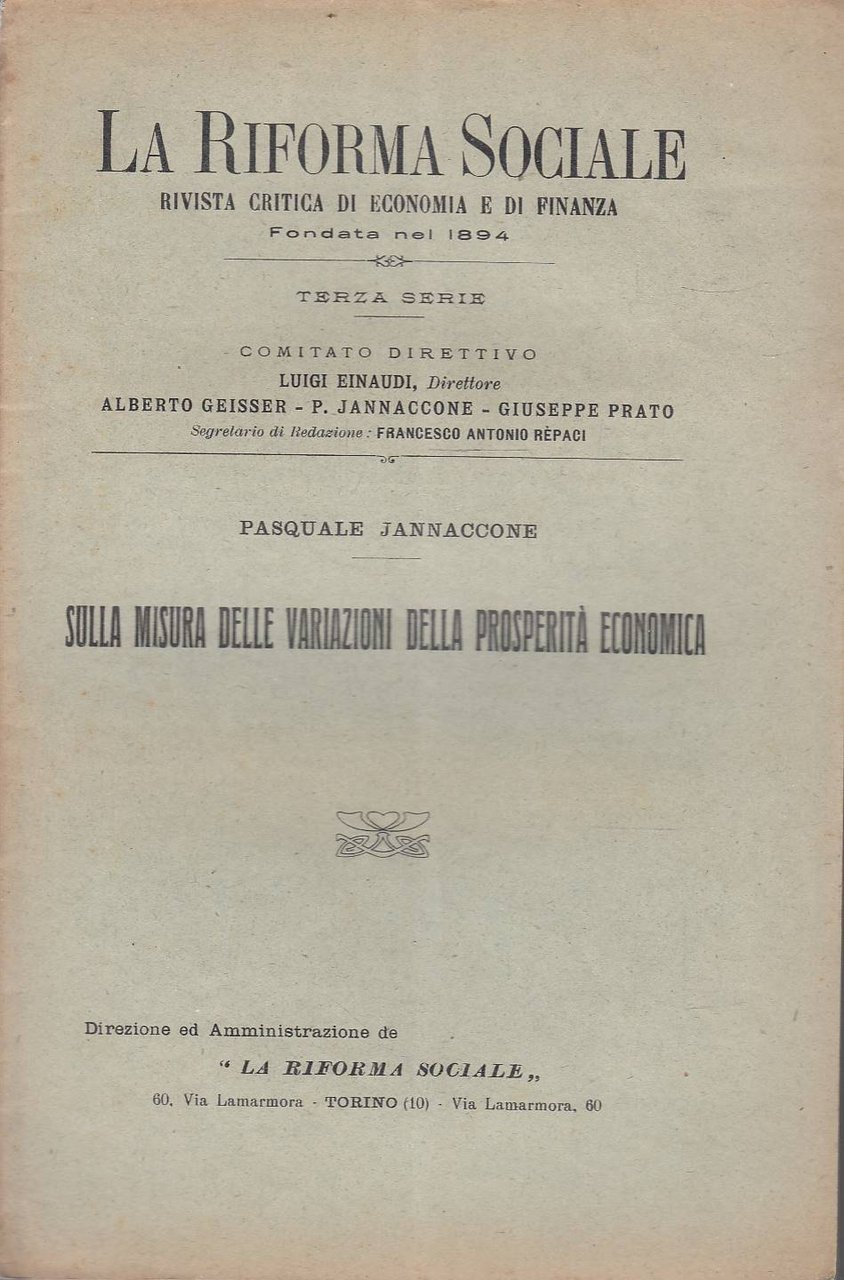 La riforma sociale: rivista critica di economia e di finanza. …