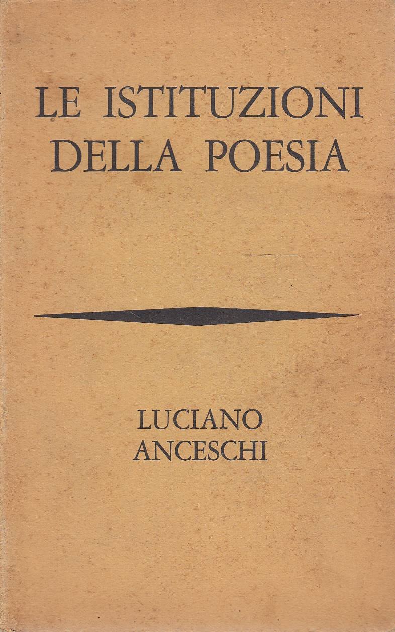 Le istituzioni della poesia