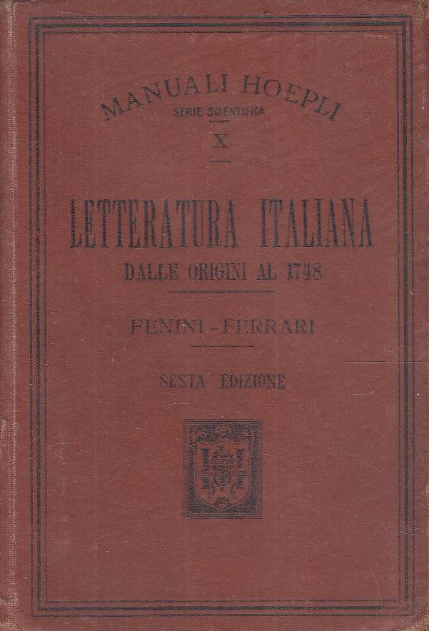 Letteratura italiana: dalle origini al 1748