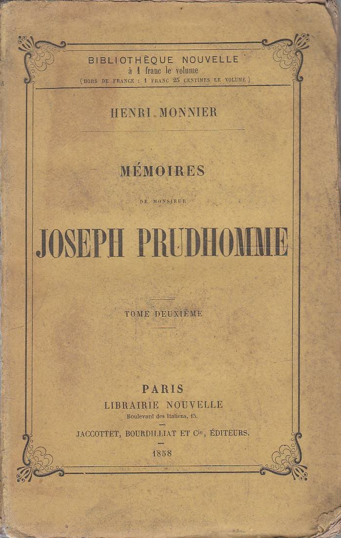 Mémoires de Monsieur Joseph Prudhomme. Tome deuxième | Immagine principale