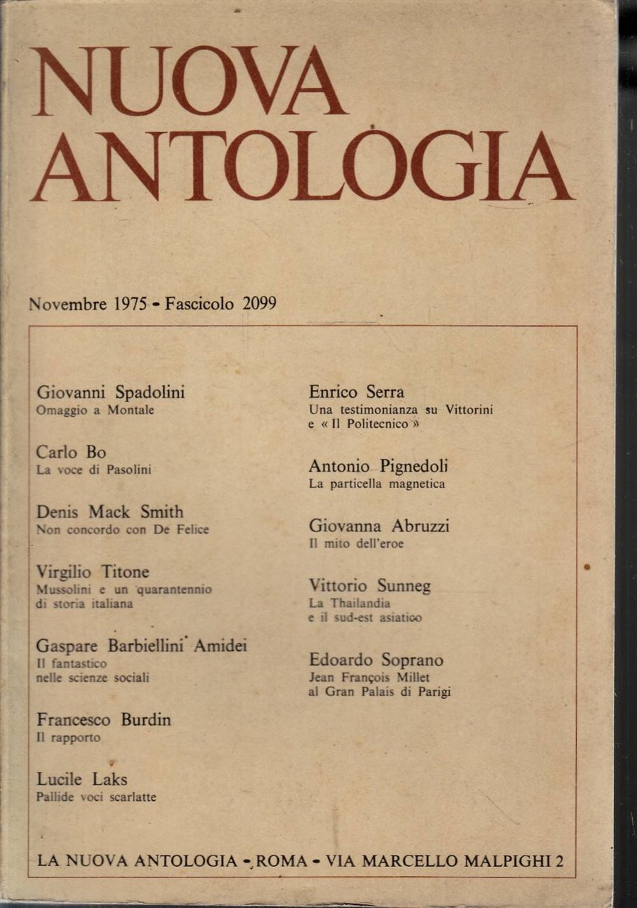 NUOVA ANTOLOGIA novembre 1975 fascicolo2099 | Immagine principale