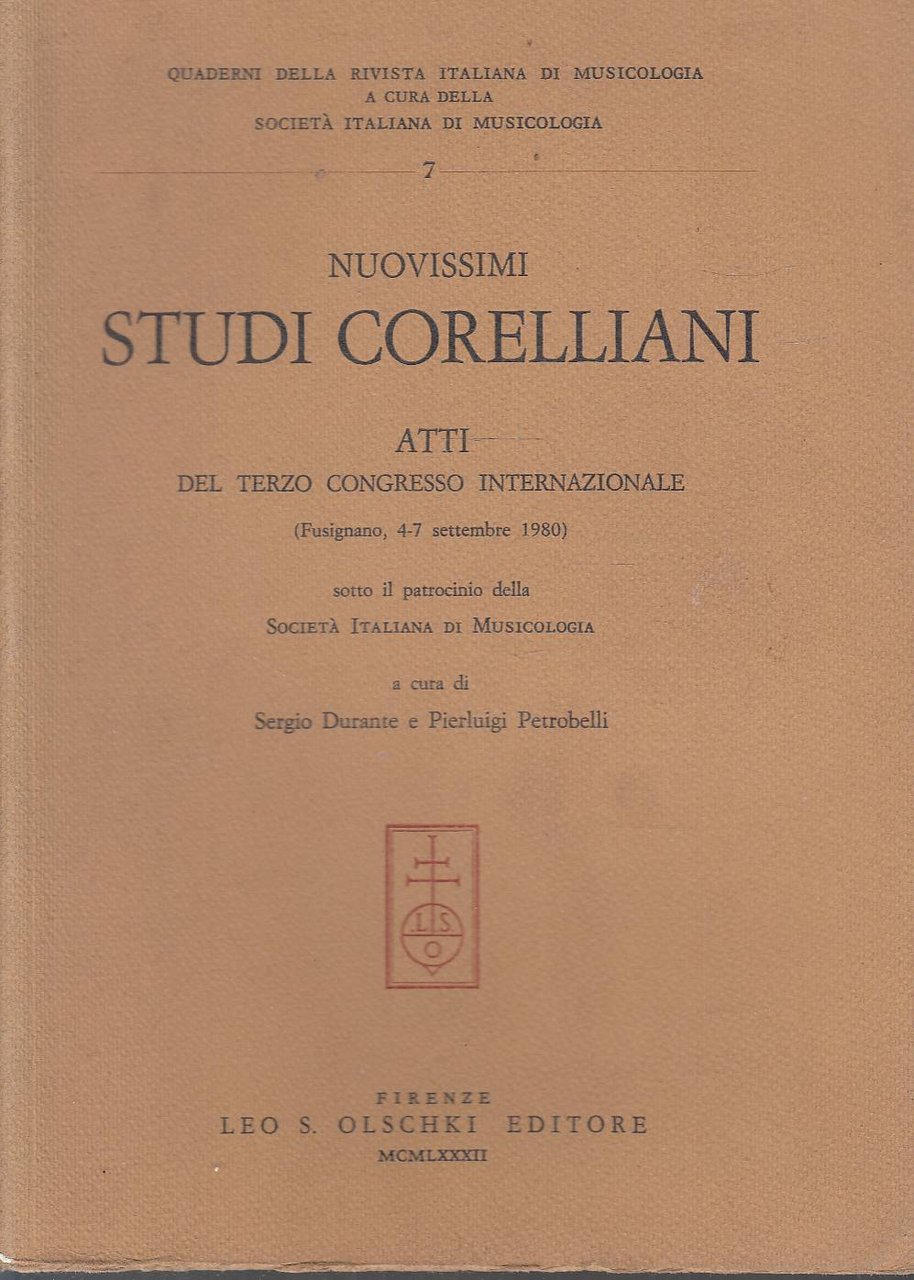 Nuovissimi studi corelliani. Atti del 3º Congresso internazionale (Fusignano, 4-7 …