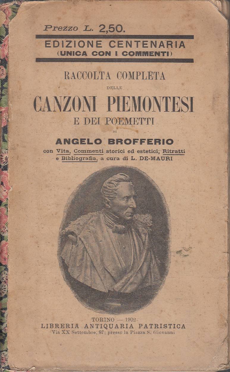 Raccolta completa delle Canzoni piemontesi e dei poemetti di Angelo …