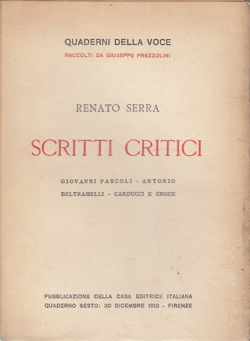 Scritti critici | Immagine principale