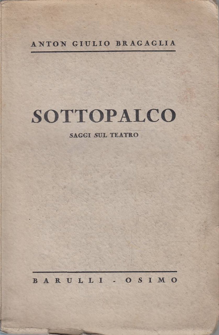 Sottopalco. Saggi sul teatro | Immagine principale