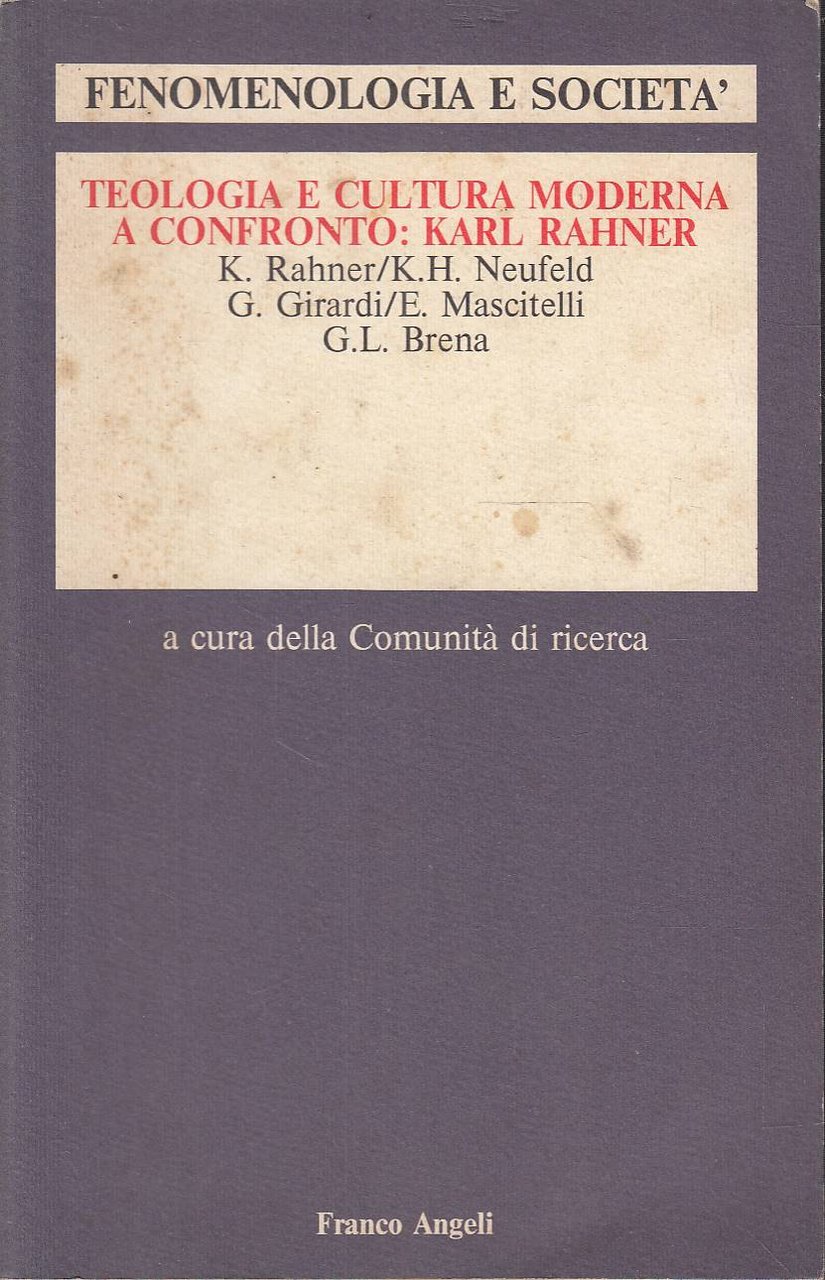 Teologia e cultura moderna a confronto