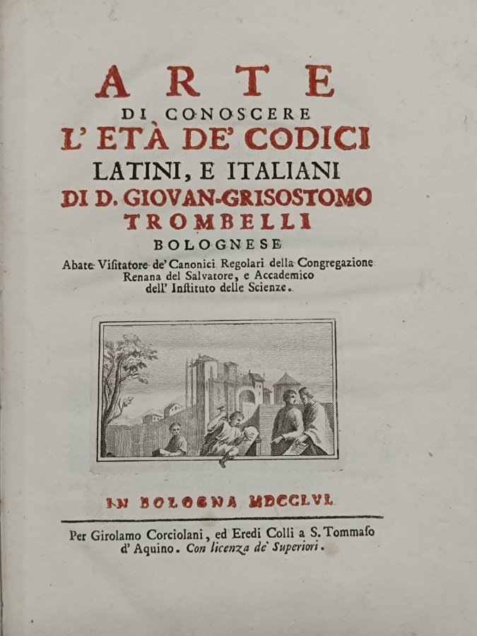 Arte di conoscere l'età de' codici latini, e italiani. | Immagine principale