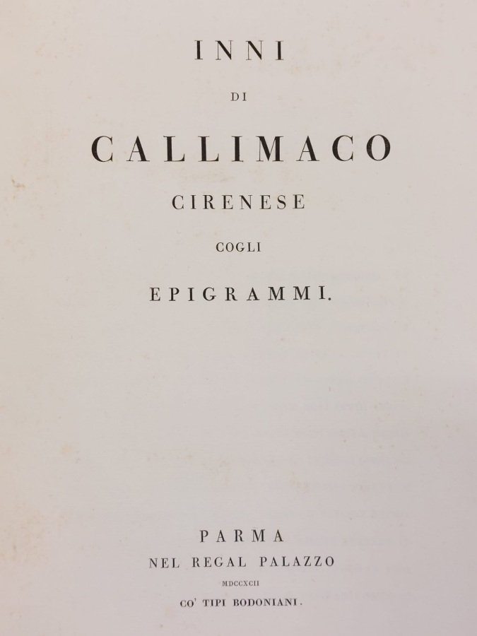Callimaco greco-italiano ora pubblicato per le nozze della Principessa di …