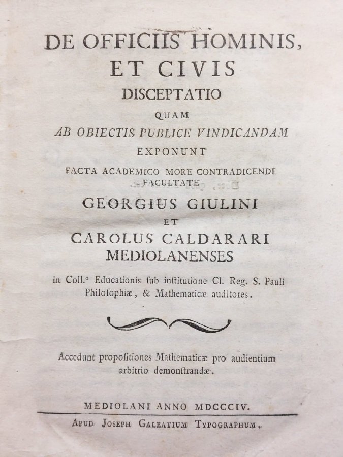 De officiis hominis, et civis disceptatio quam obiectis publice vindicandam …