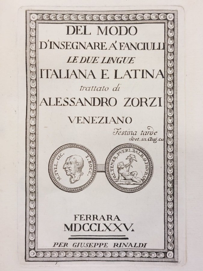 Del modo d'insegnare a' fanciulli le due lingue italiana e …