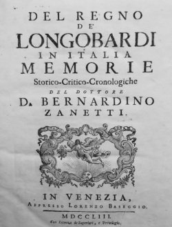 Del Regno de' Longobardi in Italia. Memorie storico-critico-cronologiche.