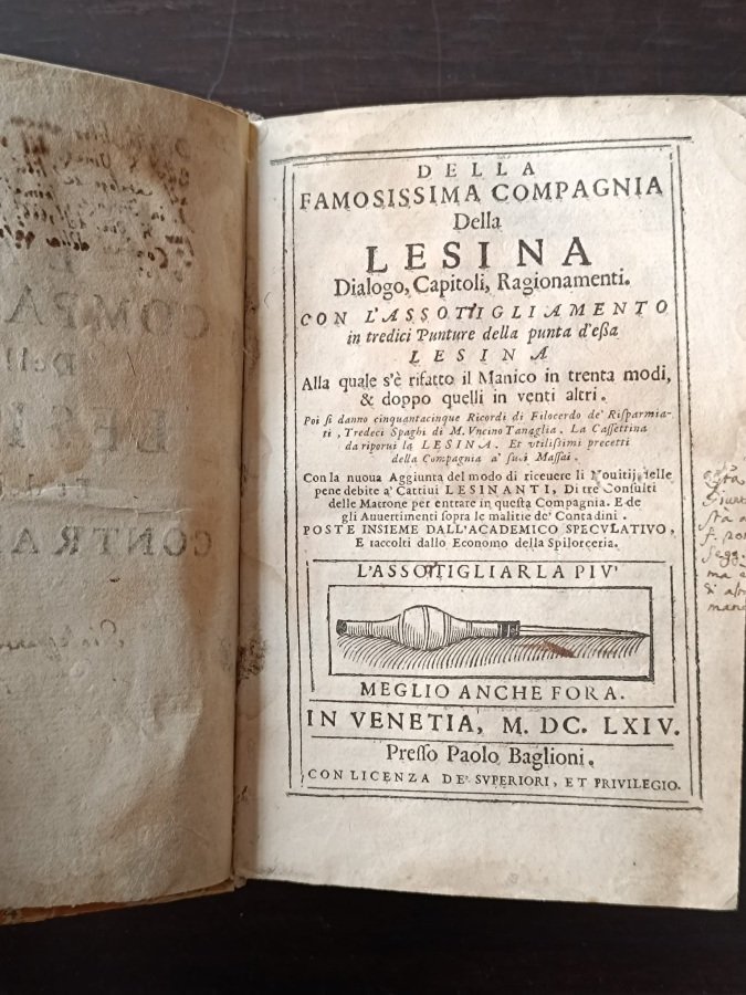 Della famosissima Compagnia della Lesina [.]. [-La Contralesina, overo ragionamenti, …