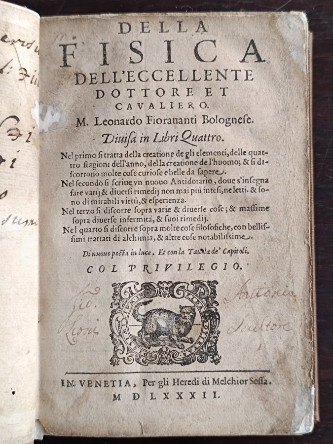 Della fisica. Divisa in Libri Quattro.
