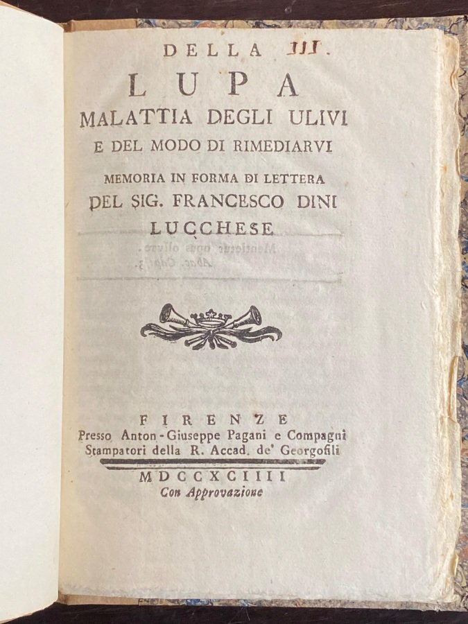 Della lupa malattia degli ulivi e del modo di rimediarvi. …