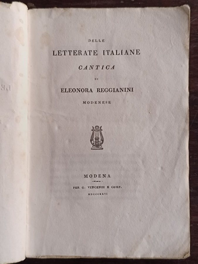 Delle letterate italiane. Cantica.