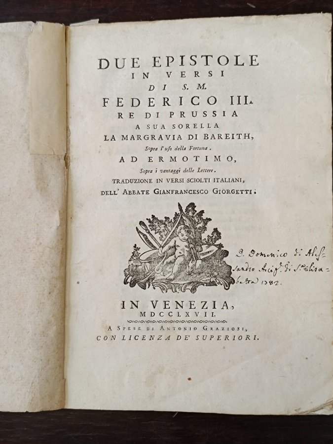 Due epistole in versi di s.m. Federico III re di …