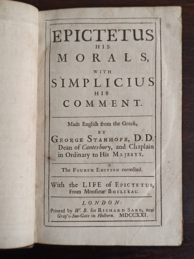Epictetus, his Morals, with Simplicius, his Comment. | Immagine principale