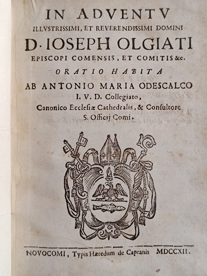 In adventu illustrissimi, et reverendissimi domini d. Ioseph Olgiati episcopi …