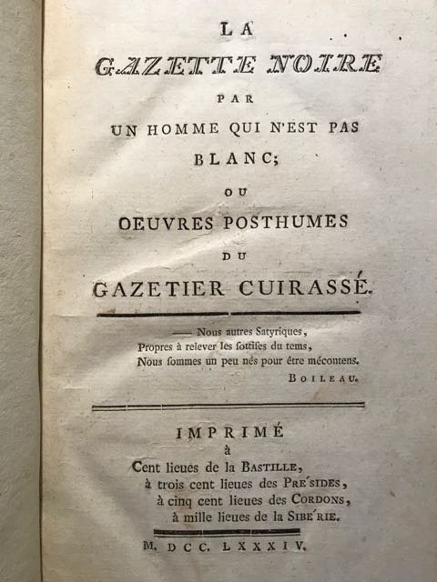 La gazette noire par un homme qui n'est pas blanc; …