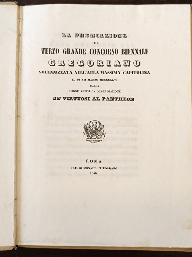 La premiazione del terzo grande concorso biennale gregoriano solennizzata nell'Aula …