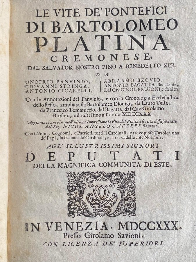 Le vite de' pontefici [.] dal Salvator Nostro fino a …