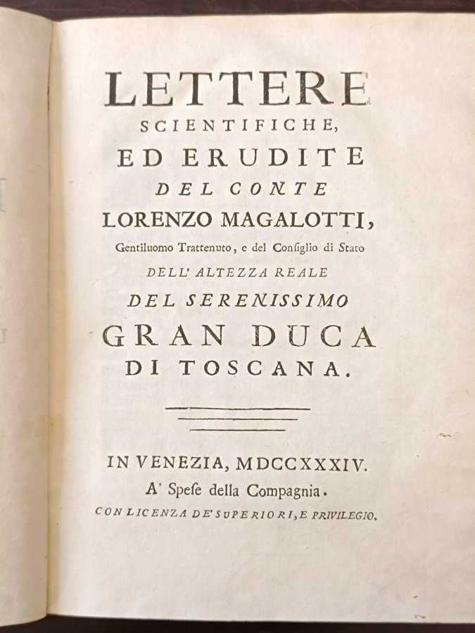 Lettere scientifiche ed erudite.