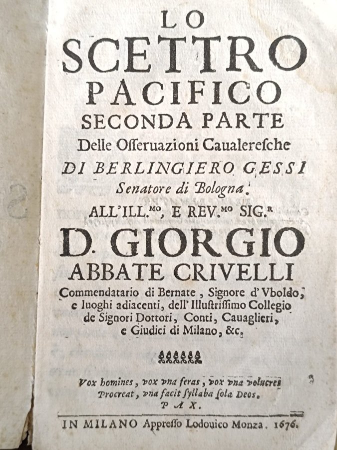 Lo Scettro Pacifico. Seconda Parte delle Osservazioni Cavaleresche.