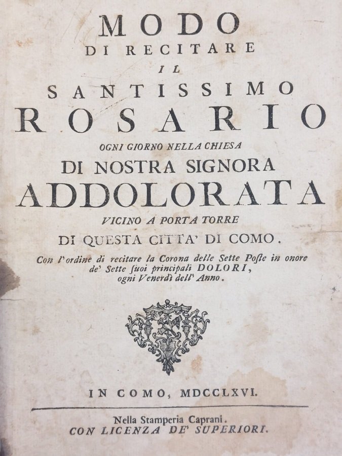 Modo di recitare il Santissimo Rosario ogni giorno nella chiesa …
