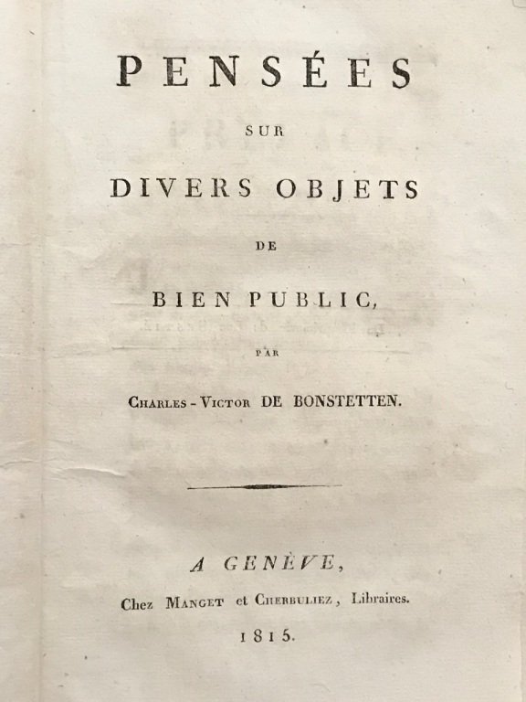 Pensées sur divers objets de bien public.
