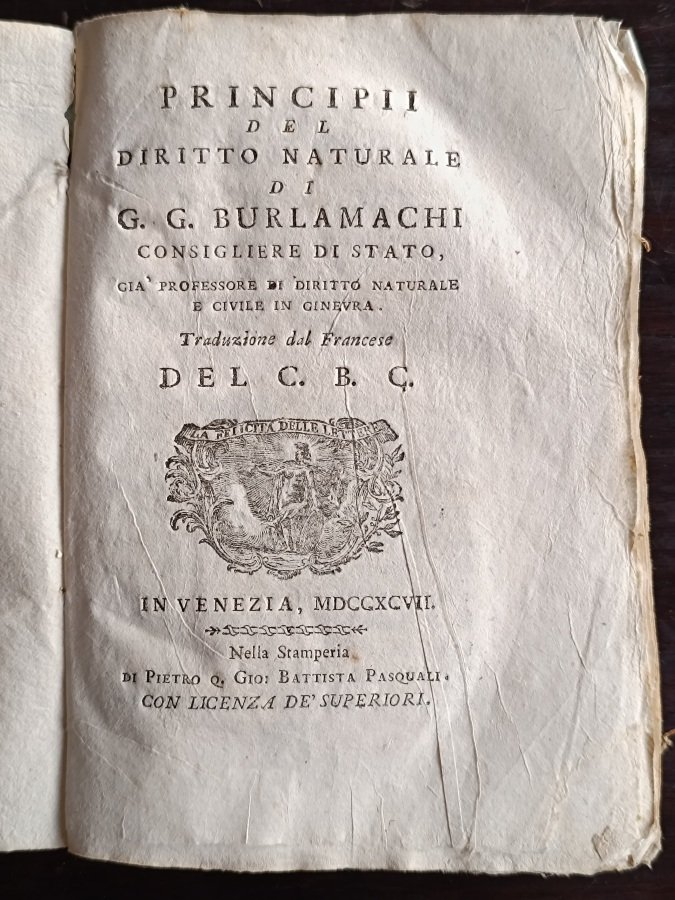 Principii del diritto naturale di G.G. Burlamachi consigliere di stato …