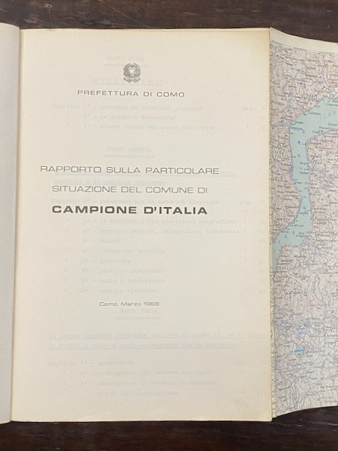 Rapporto sulla particolare situazione del Comune di Campione d'Italia.