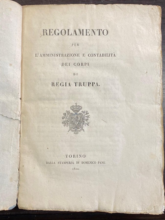 Regolamento per l'amministrazione e contabilità dei corpi di regia truppa.