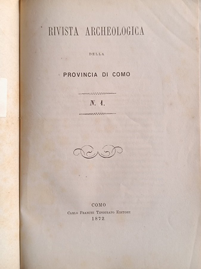 Rivista Archeologica della Provincia di Como; n. 1.