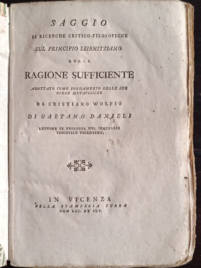 Saggio di ricerche critico-filosofiche sul principio leibnitziano della ragione sufficiente, …