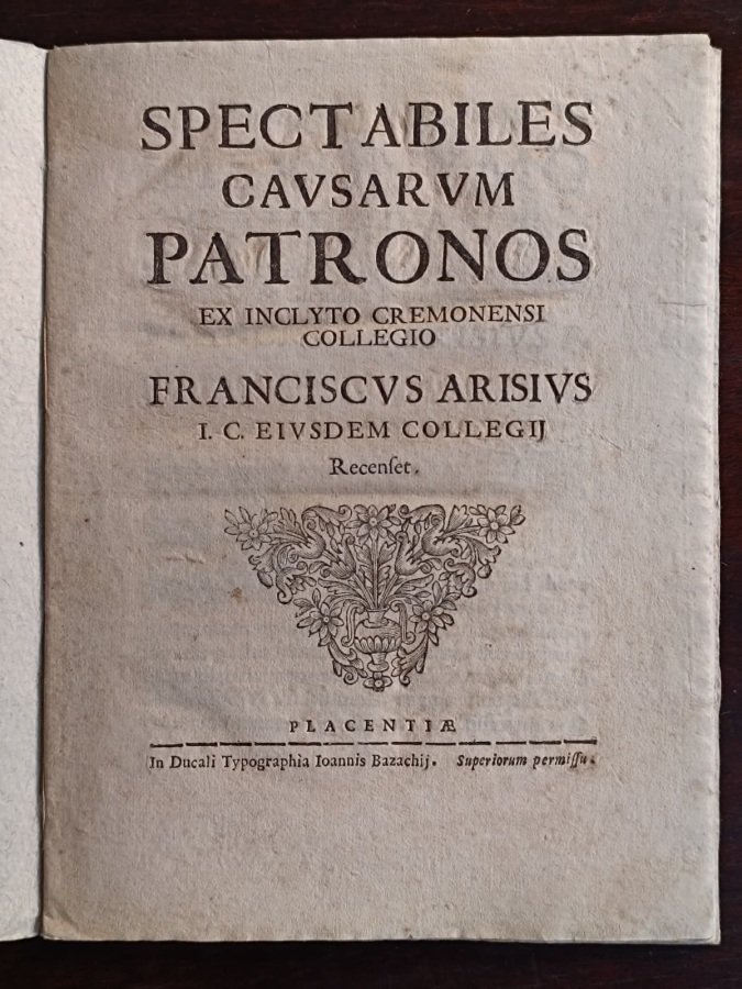 Spectabiles causarum patronos ex inclyto Cremonensi Collegio. | Immagine principale