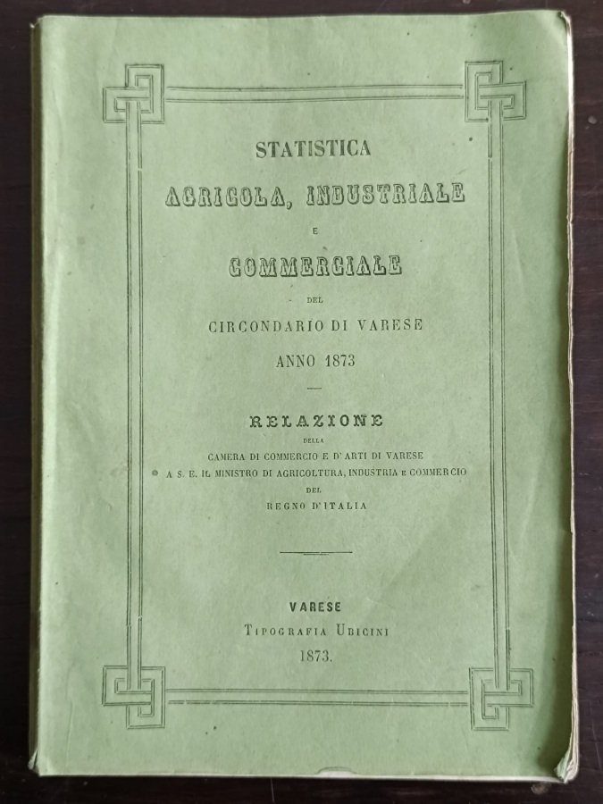 Statistica agricola, industriale, commerciale del circondario di Varese. Anno 1873.