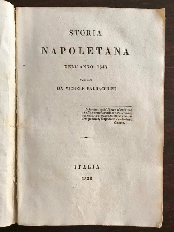 Storia napoletana dell'anno 1647.