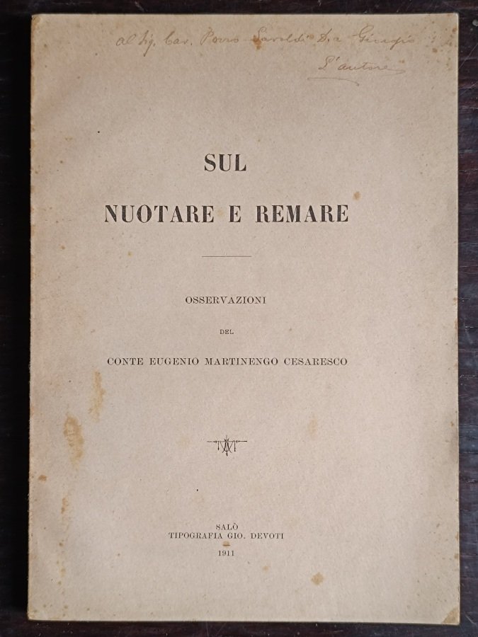 Sul nuotare e remare. Osservazioni.