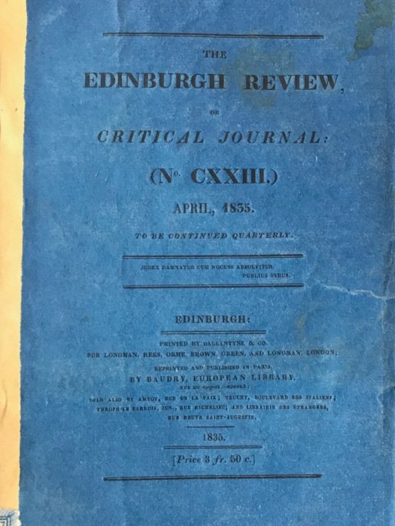 The Edinburgh Review, or critical journal. Nn. 123-232.