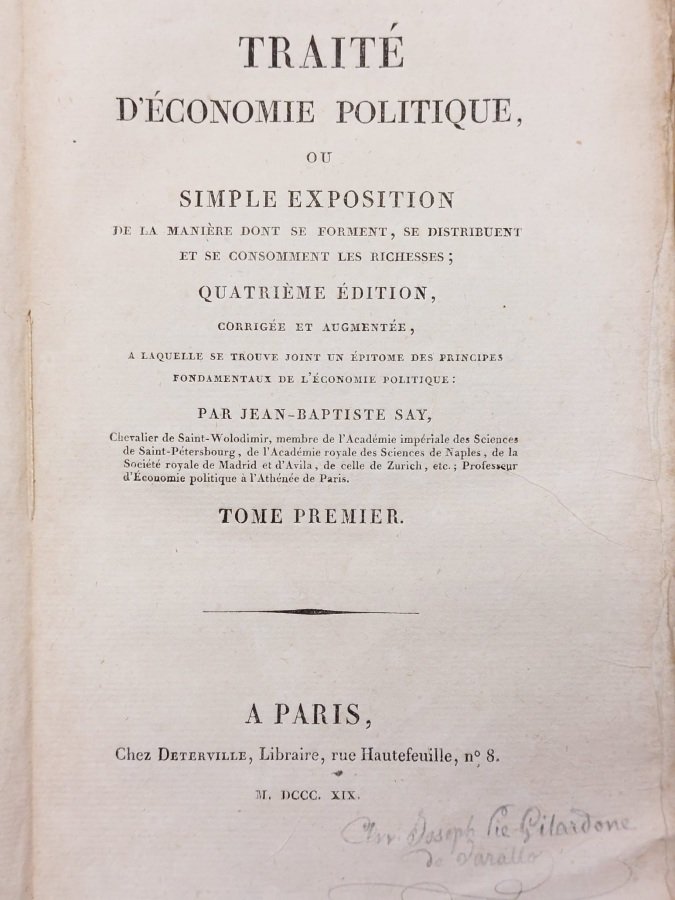 Traité d'économie politique, ou simple exposition de la manière dont …