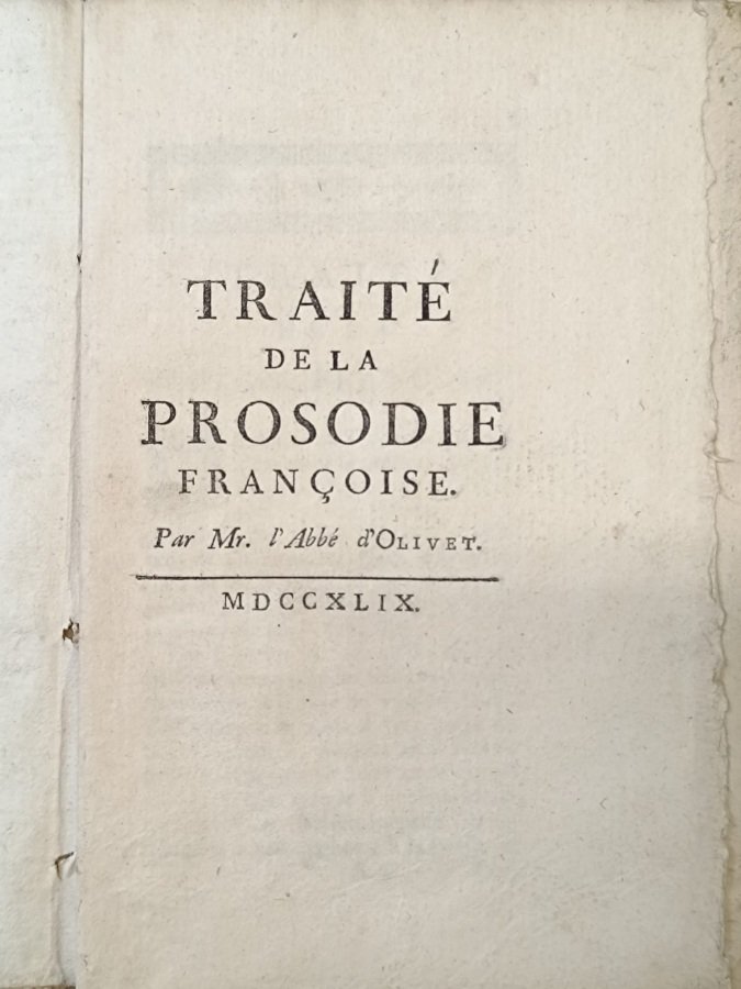 Traité de prosodie Francoise.