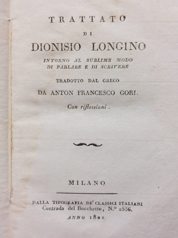 Trattato [.] intorno al sublime modo di parlare e di …