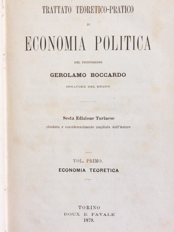 Trattato teoretico-pratico di economia politica.