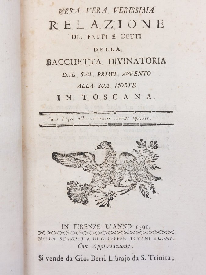 Vera vera verissima relazione dei fatti e detti della bacchetta …