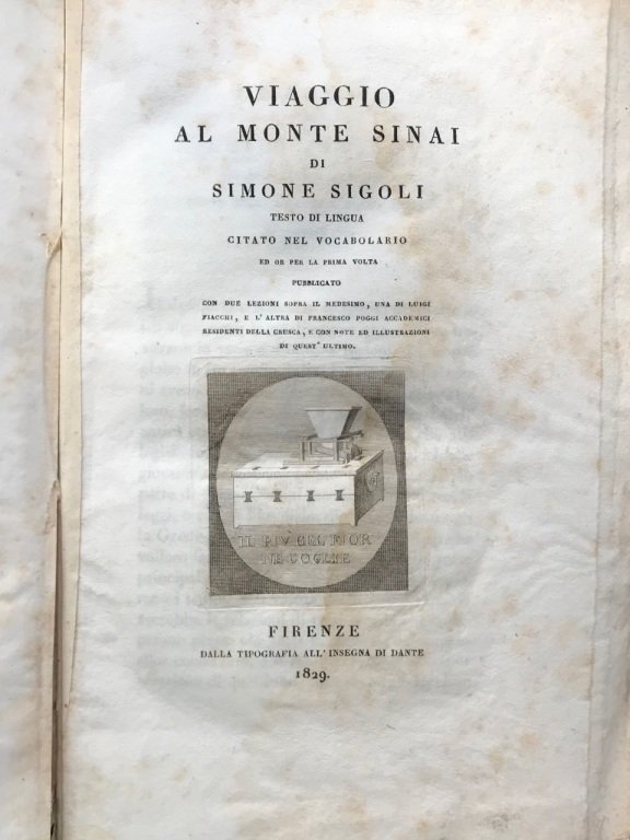 Viaggio al Monte Sinai. Testo di lingua citato nel vocabolario …